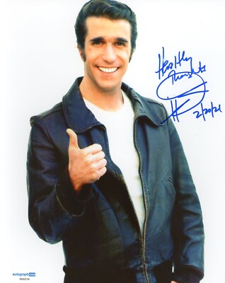 HENRY WINKLER SIGNED AUTOGRAPH 8x10 PHOTO PICTURE ACOA FONZ HAPPY