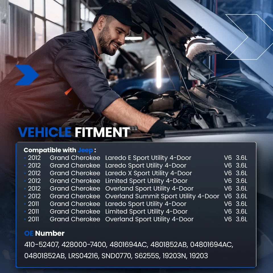 Nuevo motor de arranque para Jeep Grand Cherokee WK2 11-2012 1.3KW 4801694AC 4 puertas Foto 2 de 4