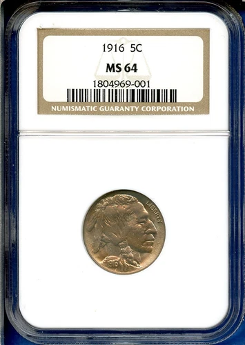 1916 P NGC MS64 Buffalo Nickel 5c US Mint Coin 1916-P MS-64 