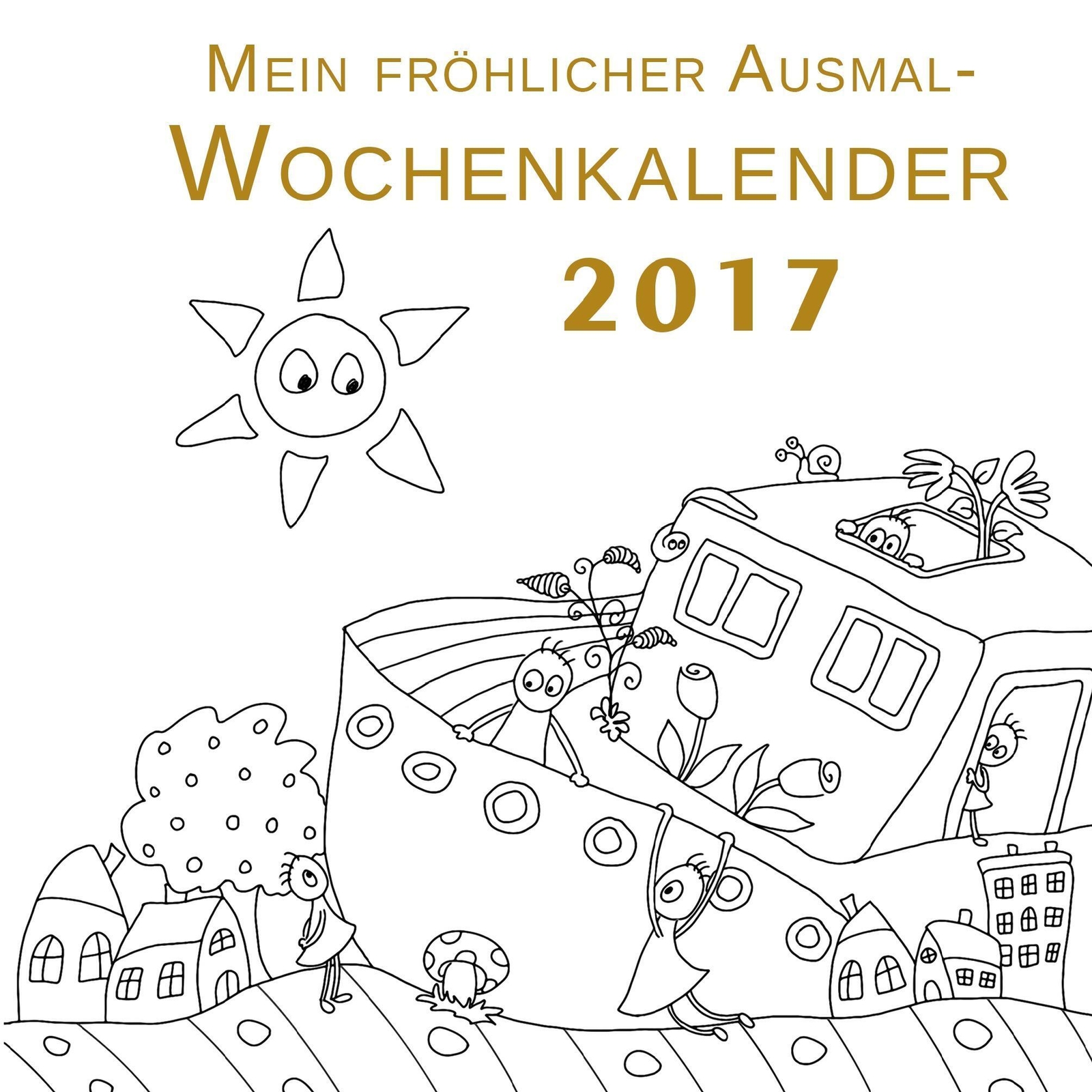 Thumbnail - Mein Fröhlicher Ausmal-wochenkalender 2017 | Heike Langenkamp |