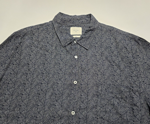 NWOT Billy Reid Mens XXL Slim Fit Shirt Button Down Navy Geometric Long Sleeve - Picture 9 of 21