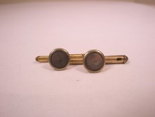SINGLES 2 5/16" Gray Round Mother of Pearl Vintage Formal Tux Shirt Stud c264