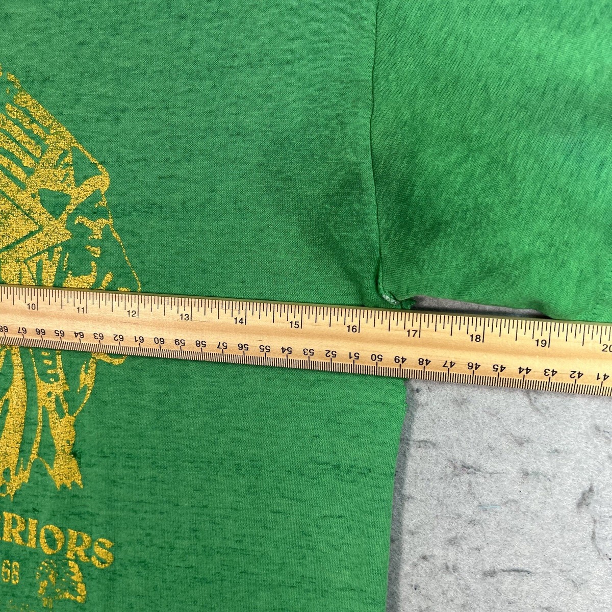 Vintage 60s Classic of 1968 Warriors Indian Head T Shirt Adult 