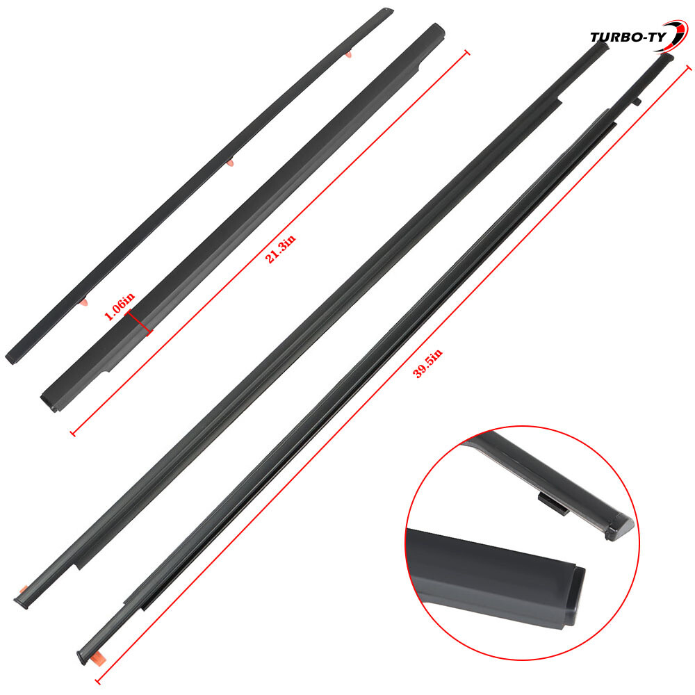 Fit For 07-14 Toyota FJ Cruiser Door Belt Molding Weatherstrip Front & Rear SET
