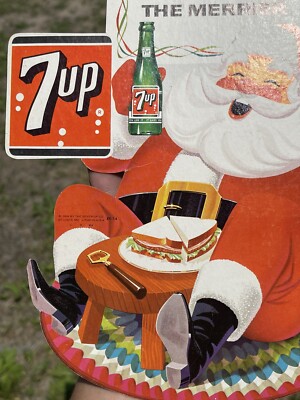 珍品！アメリカ買付け1980's Vintage 7up SANTA WORKS Vintage Santa Claus Christmas Store Display 7UP RARE Harold Gale