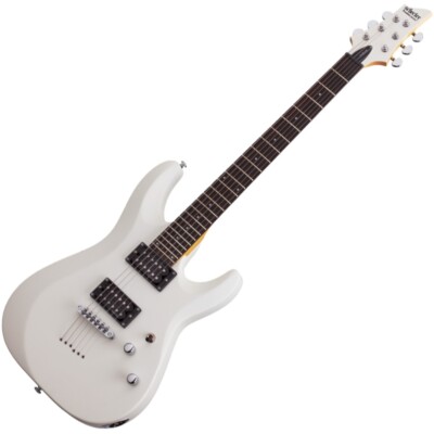 Mint Schecter C-6 Deluxe Entry-Level Solidbody Elec Guitar in Satin White Finish