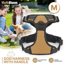 No Pull Reflective Dog Pet Harness Control Handle Adjustable Control Vest Brown