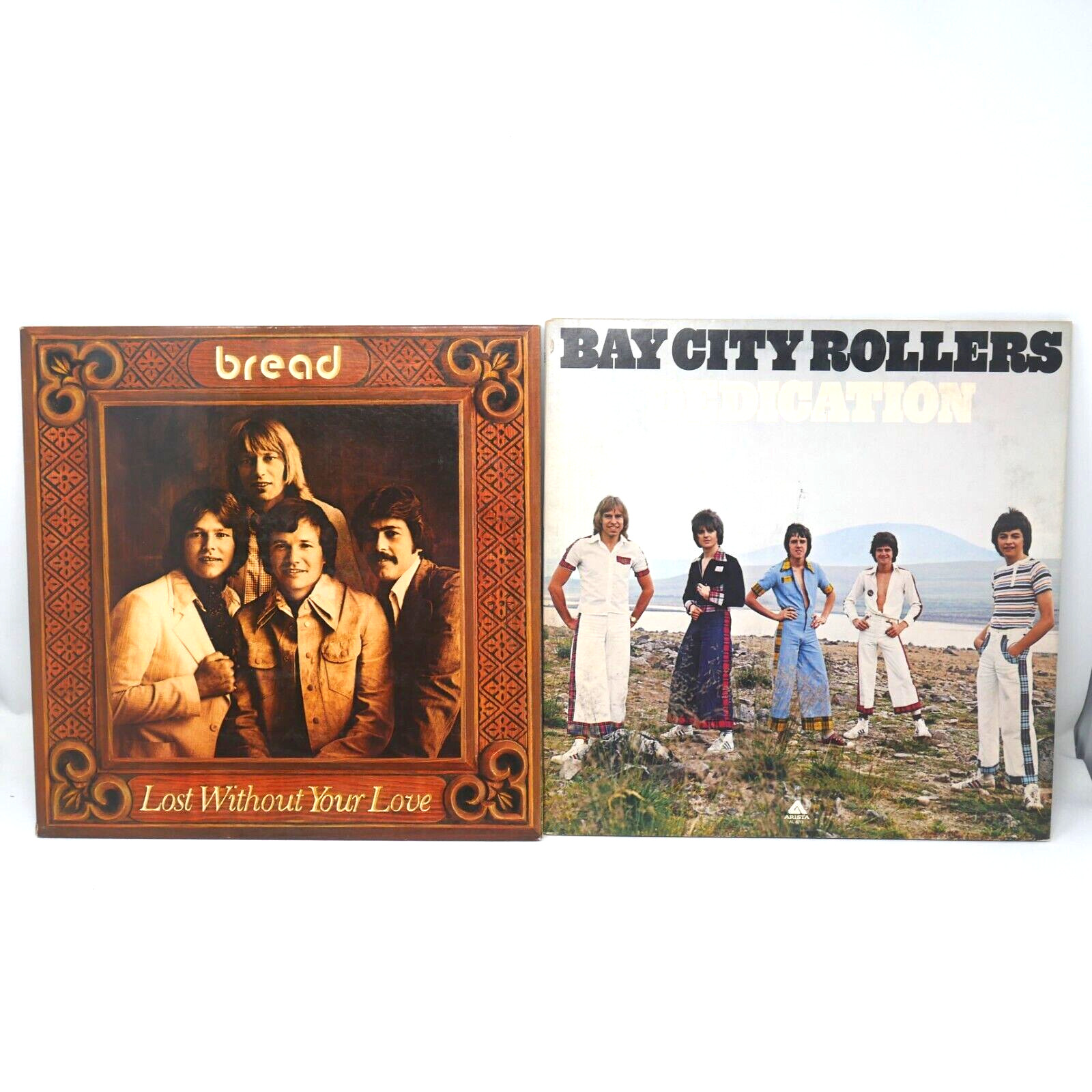 ROCK & ROLL RECORDS - LOT OF 2 - BREAD, BAY CITY ROLLERS (Dedication) - VINYL LP