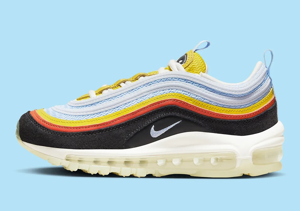 Nike Air Max 97 GS Set To Rise Black Yellow Blue DV2195-001 Big Kids Size 5-7