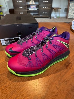 Air Max LeBron 10 Low-RSPBRRY RD/BLPRNT-CRT PRPL-FLS-Size 11.5-Brand New w/Box