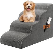 Romrol Dog Stairs Ramp for High Beds Couches, 33D 15.7"x28.7"x20.8", Grey