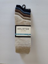 Gold Toe Signature 5 Pair Mens Dress Crew Socks Men's Shoe Size L 6-12.5 Comfort
