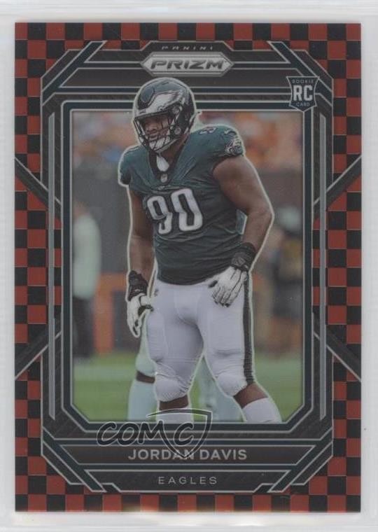 2022 Panini Prizm Rookies Black & Red Checker Jordan Davis #371 Rookie RC 10y3