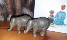 Zwei Werbefiguren Elefant STROMBA massiv 60er
