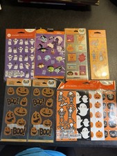 Vintage Hallmark Halloween Fall Stickers Lot of 7 Sticker Packs Factory Sealed