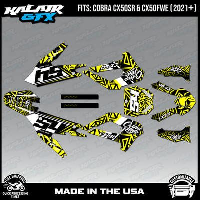 Graphics Kit for COBRA CX50SR CX50FWE 2021-2026 Orion Series - Yellow