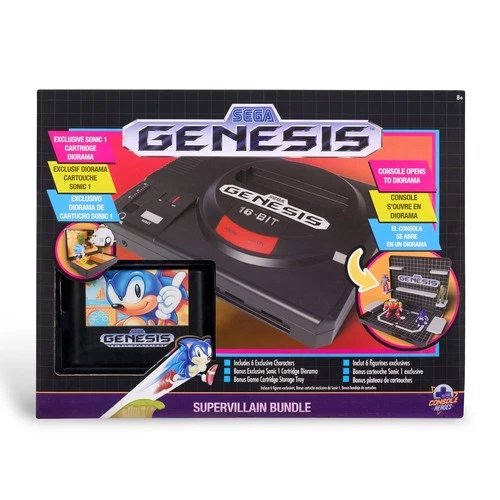 SEGA Genesis CONSOLE DIORAMA Supervillain Bundle w/ Exclusive Sonic 1 Cartridge - product listing photo