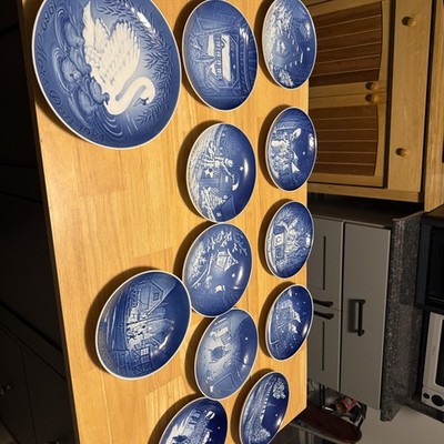 Vtg Lot Of 10 Bing & Grondahl B & G Denmark Christmas Plates 1980s