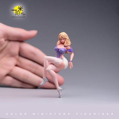 Diorama Scene Props 1/18 Sexy Sitting Beauty 3D Realistic Miniature Figure Toys
