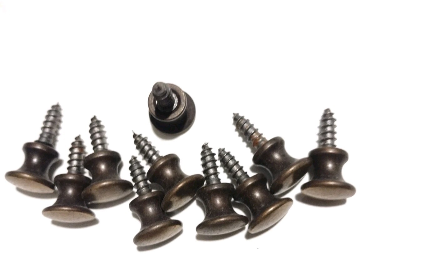  (10) Solid Brass Stacking Barrister Bookcase Hoosier 1/2" Knobs Pulls 