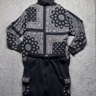 Snoop Dogg - Dogg Supply Black Track Suit Paisley Pants XL 