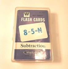 VTG Whitman Math Subtraction Flash Cards , 44 Total Cards W/ Instructions  Case