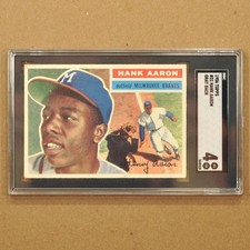1956 Topps #31 Hank Aaron SGC 4 VG-EX (Gray Back) - PERFECT CENTERING - Beauty