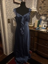 Alfred Angelo Sz 12 Bridesmaids/evening Gown/prom Dress Indigo Colored