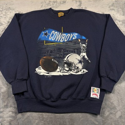 Vintage 1993 Dallas Cowboys Sweatshirt Mens Large Blue Nutmeg Football NFL Logo