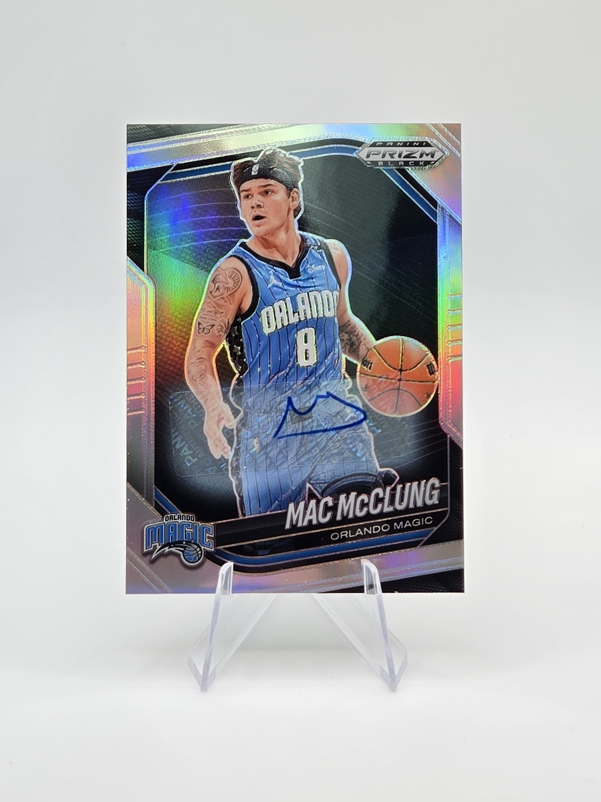 Mac McClung 2024-25 Panini Prizm Black Auto Silver SP #134
