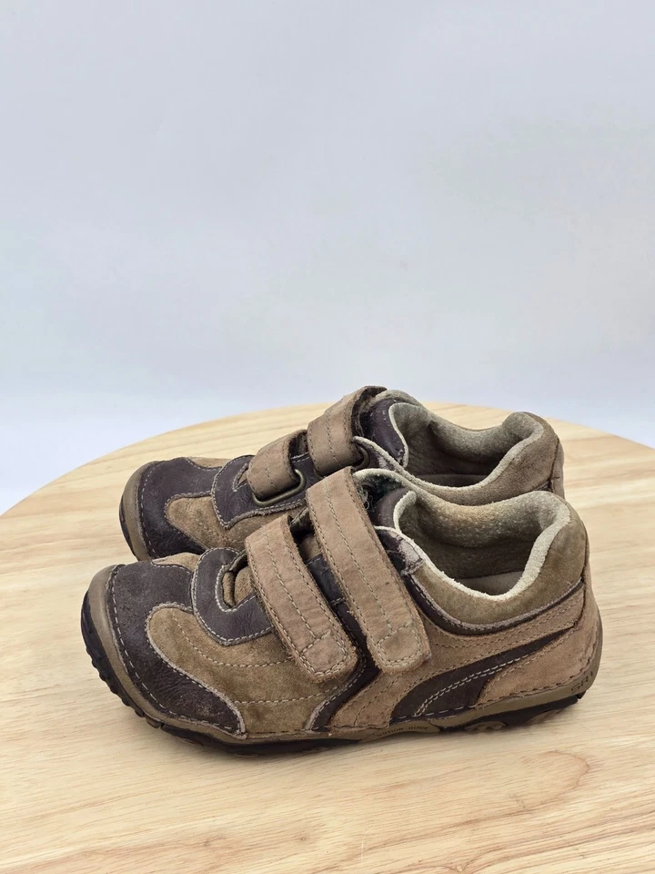 Zapatillas Stride Rite Brody de cuero marrón para niños pequeños talla 9,5 W Foto 2 de 4