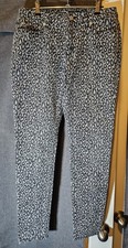 MICHAEL KORS Izzy Skinny Ankle Jeans Women's Size 6 Grey Black Leopard Print...