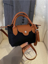 Women's Fashionable And Casual Versatile Contrasting Fabric Dumpling Bag