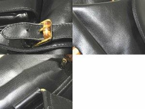 Gucci Bamboo Backpack Rucksack Black Leather Double Pockets Women's Japan thumbnail 24