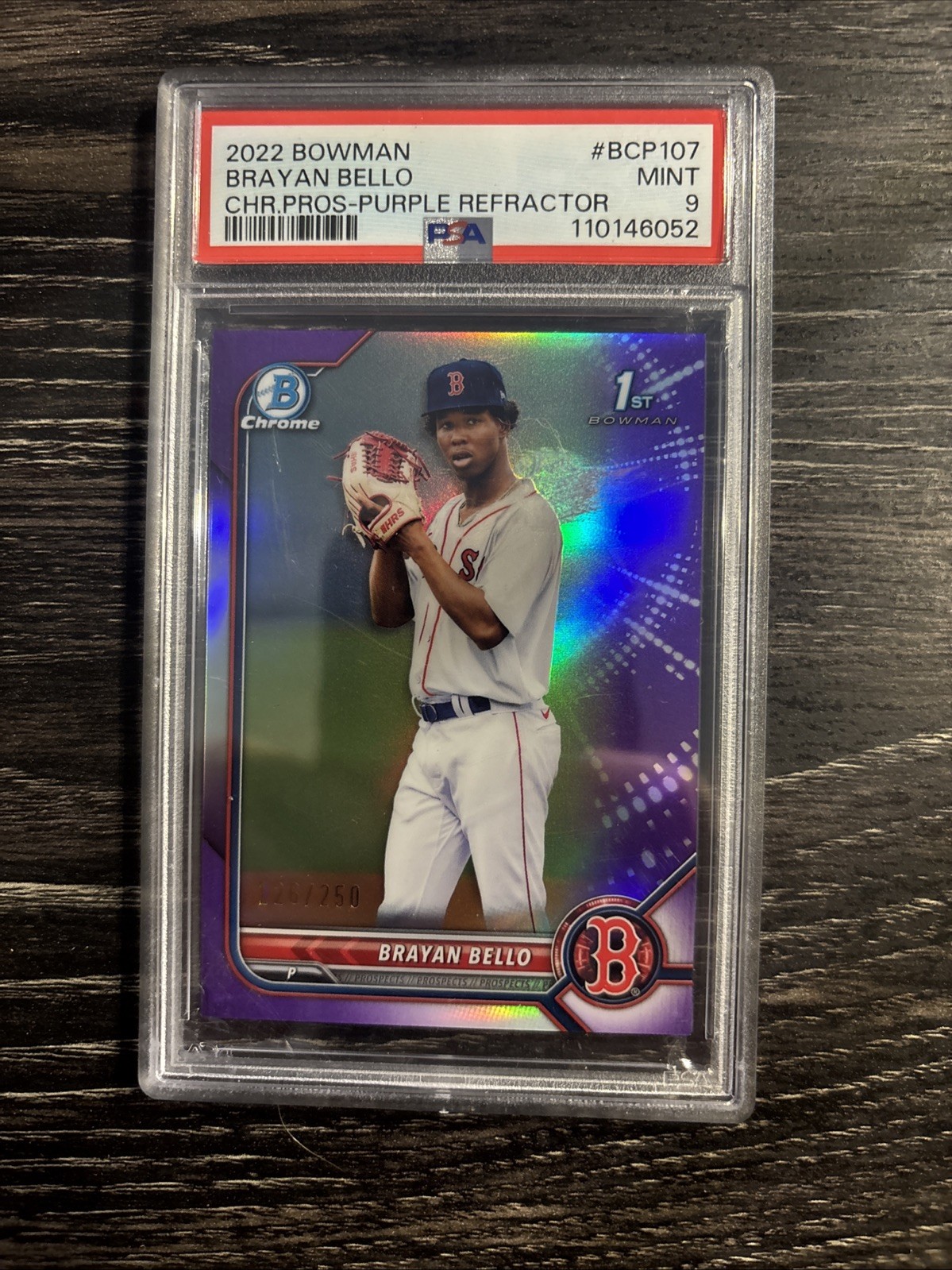 2022 Bowman - Chrome Prospects Brayan Bello #BCP-107 Purple Refractor /250 (RC)