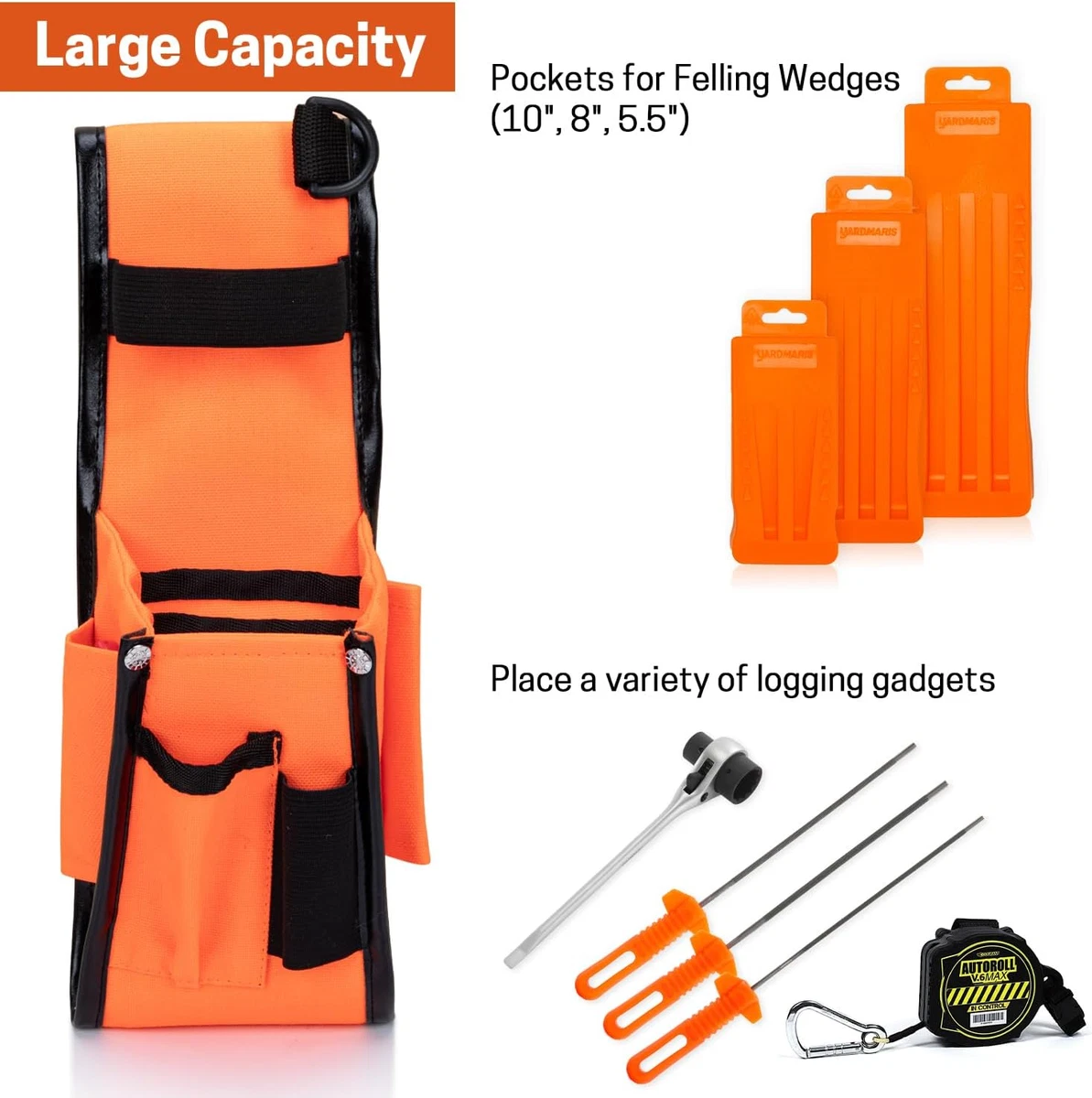 Felling Wedge Belt Pouch, Adjustable for Various Belts, Tree Felling Bucking ...