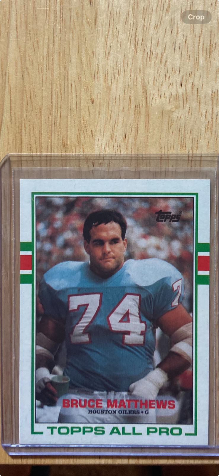 1989 Topps - Bruce Matthews Houston Oilers #91 (RC) Rookie Card - NM/MT Cond