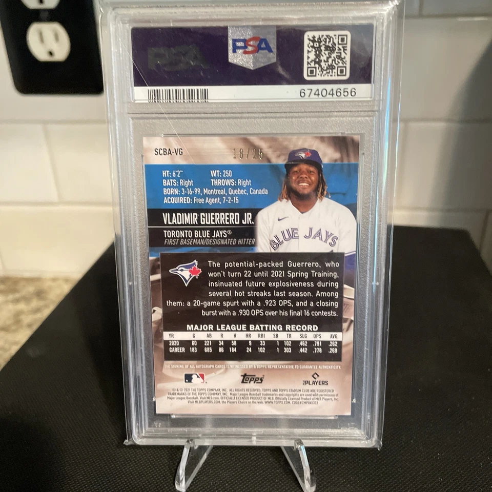 2021 Topps Stadium Club Vladimir Guerrero Jr. SCBA-VG Black Foil Auto /25 MINT - Image 2 of 3