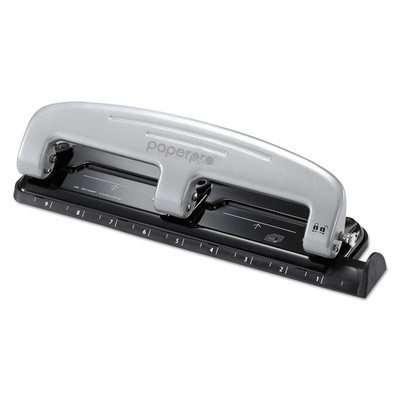 Office Inpress 12 Reduced Effort Three-Hole Punch, Silver/Black (2101)