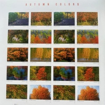 USPS 2024 Autumn Colors Forever Stamps Scott# 5929-5938 (MNH) - 100 pcs in total