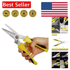 8-Inch Heavy Duty Aviation Tin Snips - Durable Stainless Steel Cutting Shears