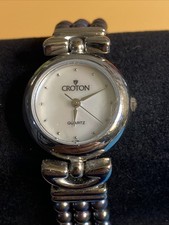 Ladies CROTON Watch Multi Color Band Mother of Pearl Dial New Battery Ladies
