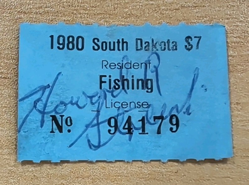 1980 South Dakota Fishing (R) Stamp ($7) - Used/Signed - Lot X