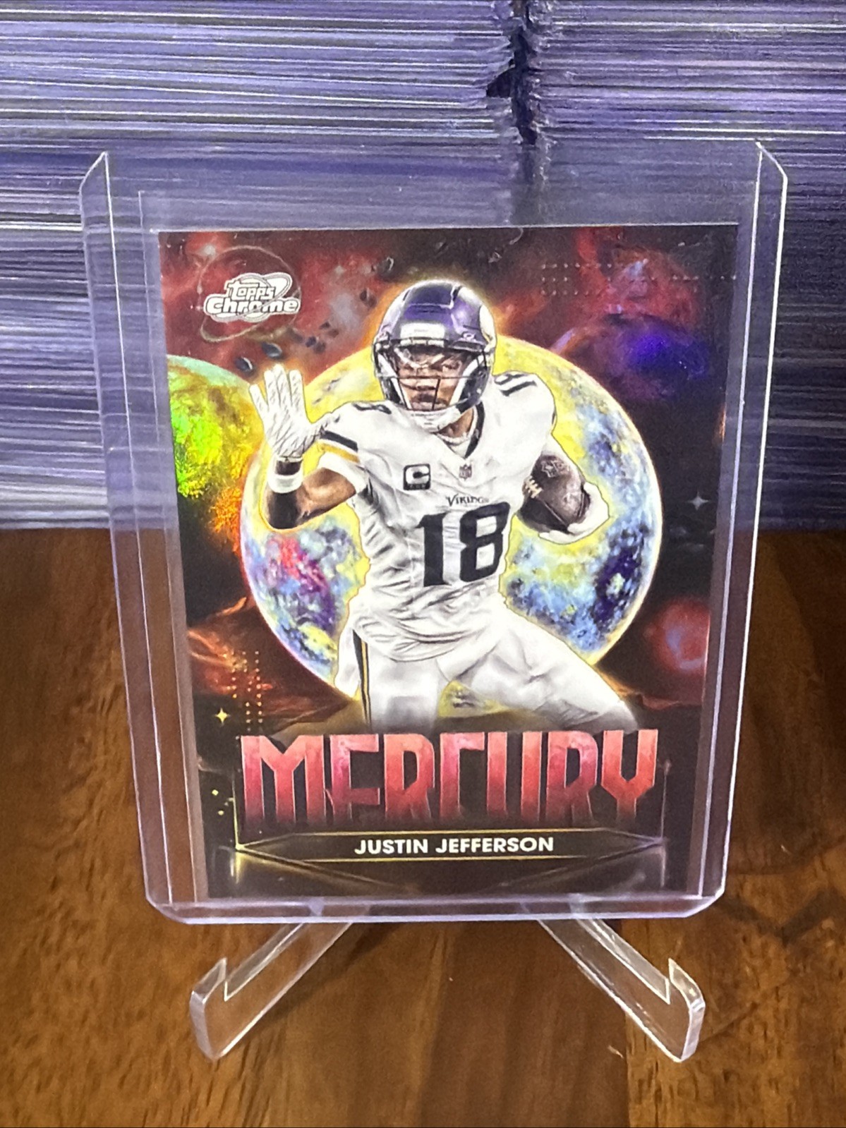 2025 Topps Chrome Cosmic Justin Jefferson Mercury Planetary Pursuit - 3