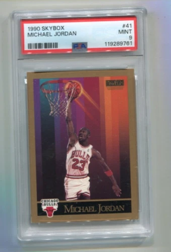 1990 Skybox - MICHAEL JORDAN - CARD #41 DUNKING - CHICAGO BULLS PSA 9