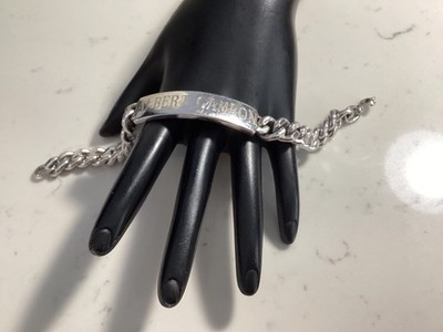 VINTAGE AUTHENTISCHES SIGNIERTES ELCO STERLINGSILBER HERREN DICKES ID ARMBAND UNBEDINGT ANSEHEN NR