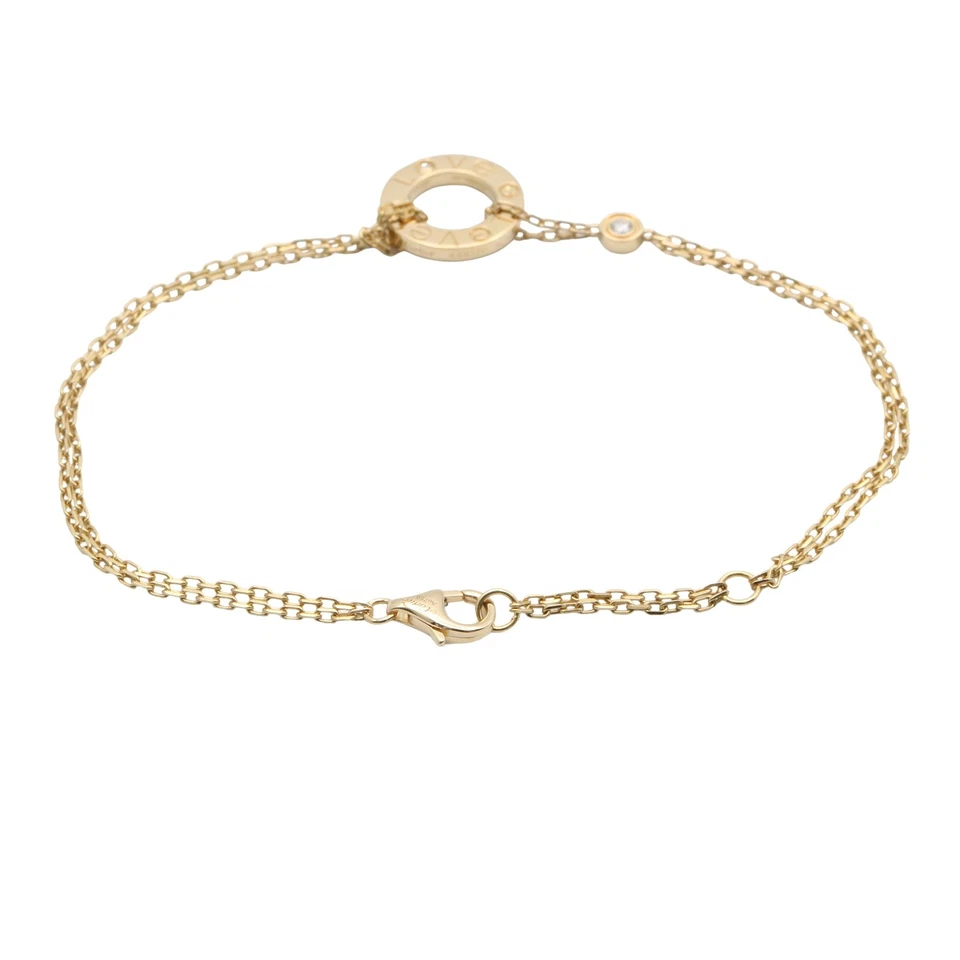Cartier любовь круг браслет 1P бриллиант 18KYG желтое золото б/у женщин - Изображение 2 из 4