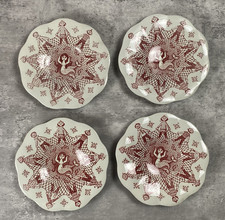 MCM 60s Bjorn Wiinblad Nymolle Plate Lot 4 Mermaid in Net Fisherman Denmark RARE