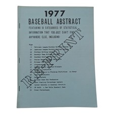Bill James Baseball Abstract 1977 Vintage Re-Print Book Signed MLB Moneyball
