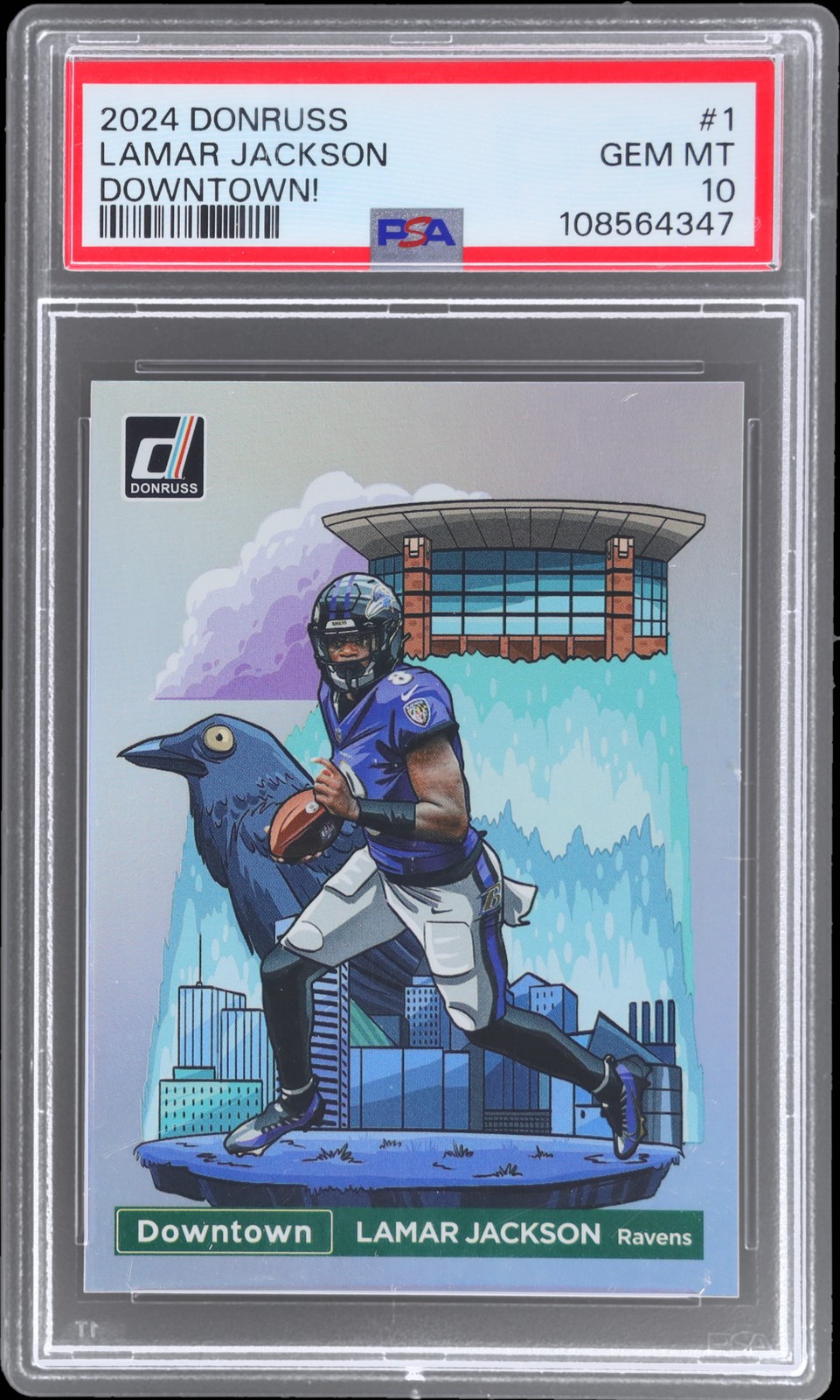 2024 Panini Donruss Lamar Jackson #1 PSA 10 Downtown Football Gem Mint